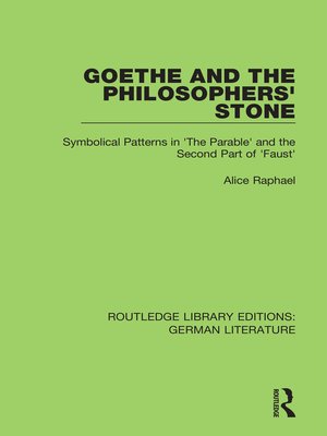 cover image of Goethe and the Philosopher's Stone